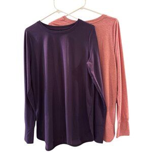 Tek Gear, On The Go Gear, Long Sleeve Top, Purple and Pink Size Medium